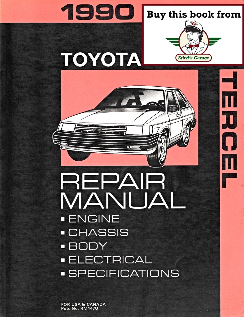 1990 Toyota Tercel OEM Shop Service Repair Manual