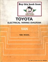 1989 Toyota Van OEM Shop Service Repair Electrical Wiring Diagram Manual