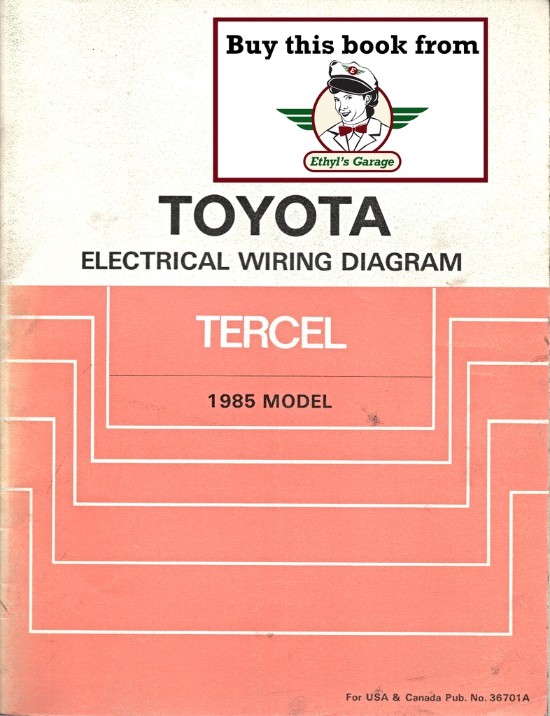 1985 Toyota Tercel OEM Shop Service Repair Electrical Wiring Diagram Manual