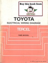 1985 Toyota Tercel OEM Shop Service Repair Electrical Wiring Diagram Manual