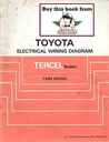 1988 Toyota Tercel Sedan OEM Shop Service Repair Electrical Wiring Diagram Manual