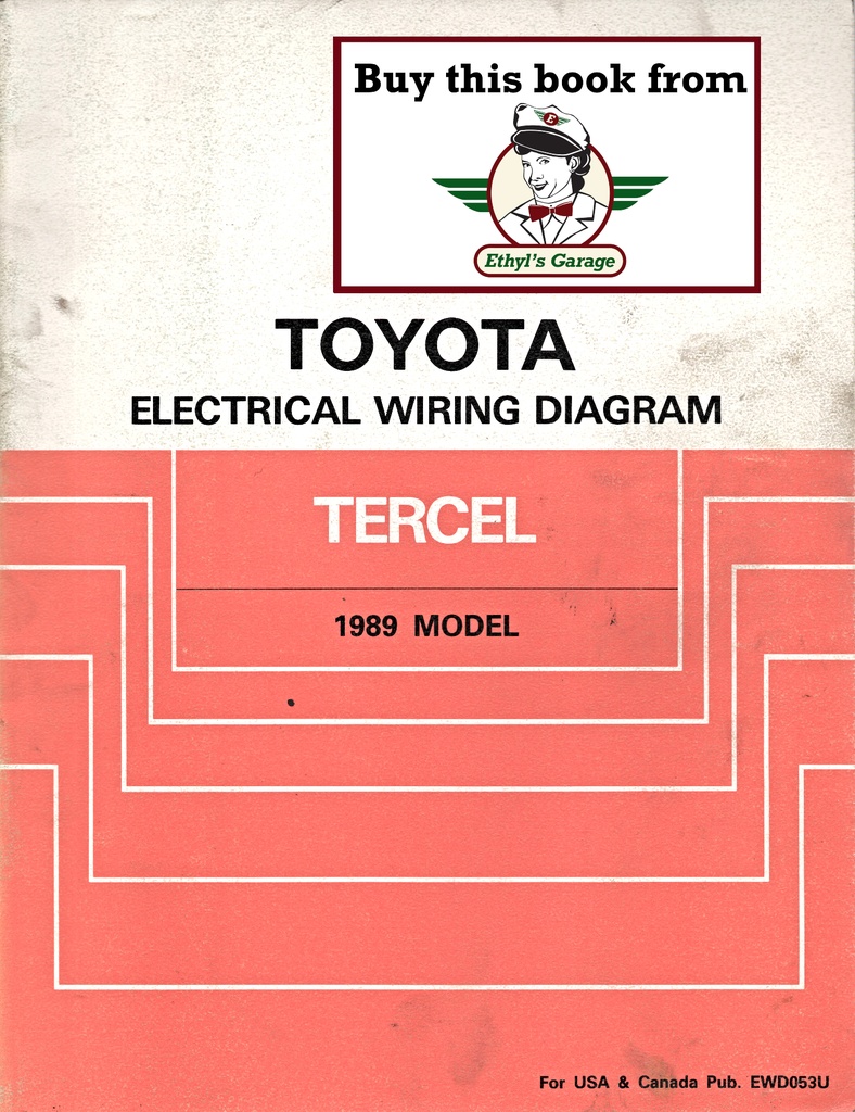 1989 Toyota Tercel OEM Shop Service Repair Electrical Wiring Diagram Manual