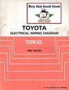 1989 Toyota Tercel OEM Shop Service Repair Electrical Wiring Diagram Manual