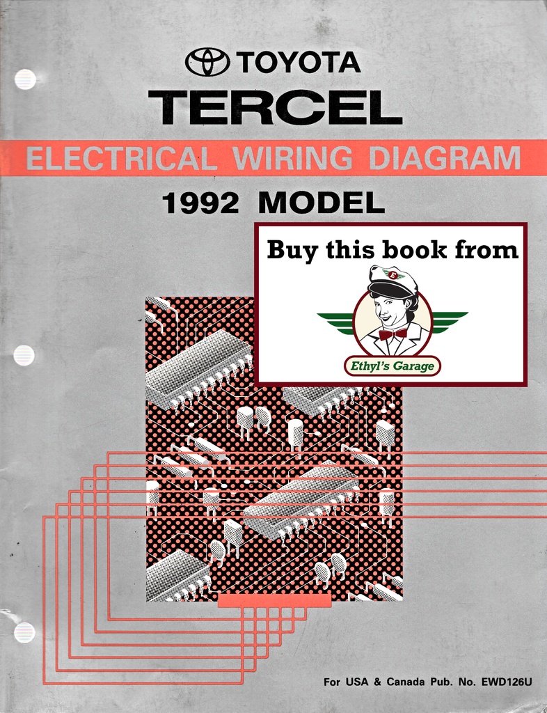 1992 Toyota Tercel OEM Shop Service Repair Electrical Wiring Diagram Manual