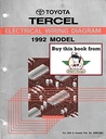 1992 Toyota Tercel OEM Shop Service Repair Electrical Wiring Diagram Manual