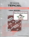 1994 Toyota Tercel OEM Shop Service Repair Electrical Wiring Diagram Manual