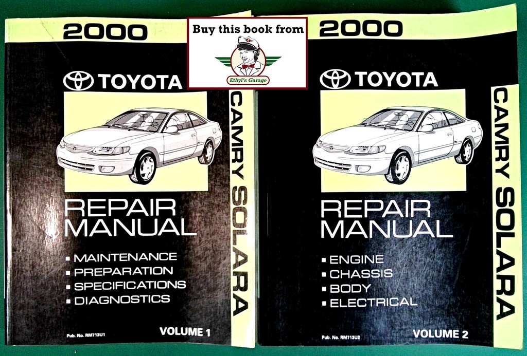 2000 Toyota Camry Solara OEM Shop Service Repair Manual 2 Vol Set