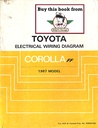 1987 Toyota Corolla FF OEM Electrical Wiring Diagram Manual