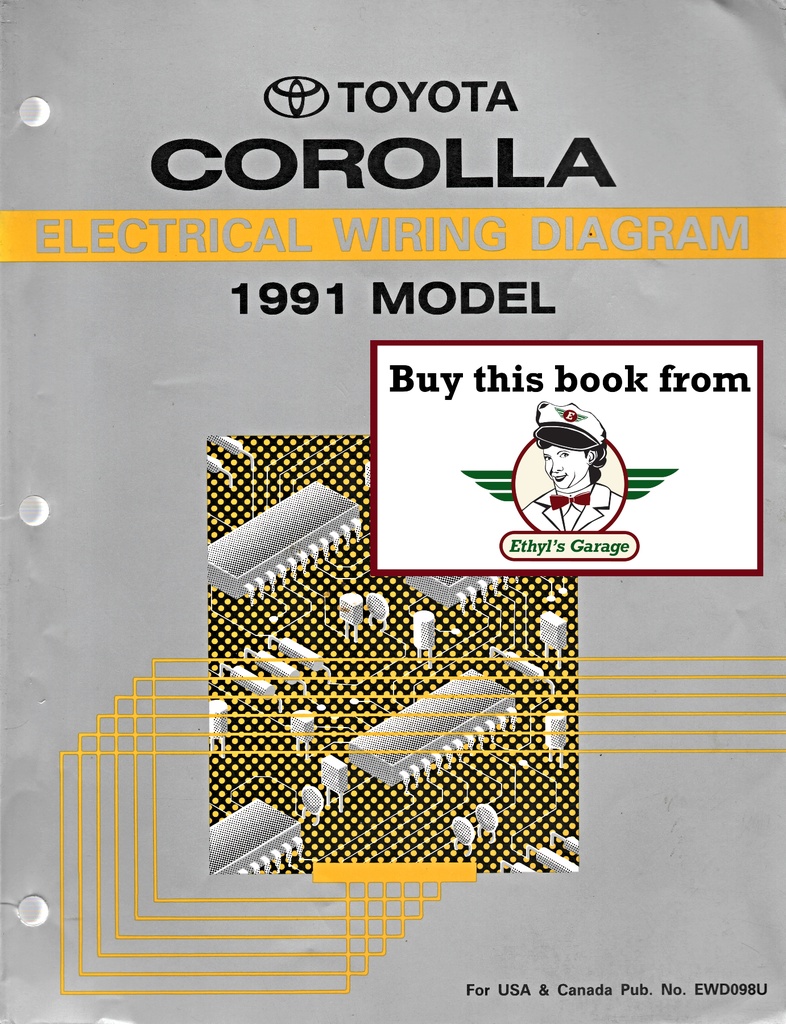 1991 Toyota Corolla AE92 AE95 OEM Electrical Wiring Diagram Manual