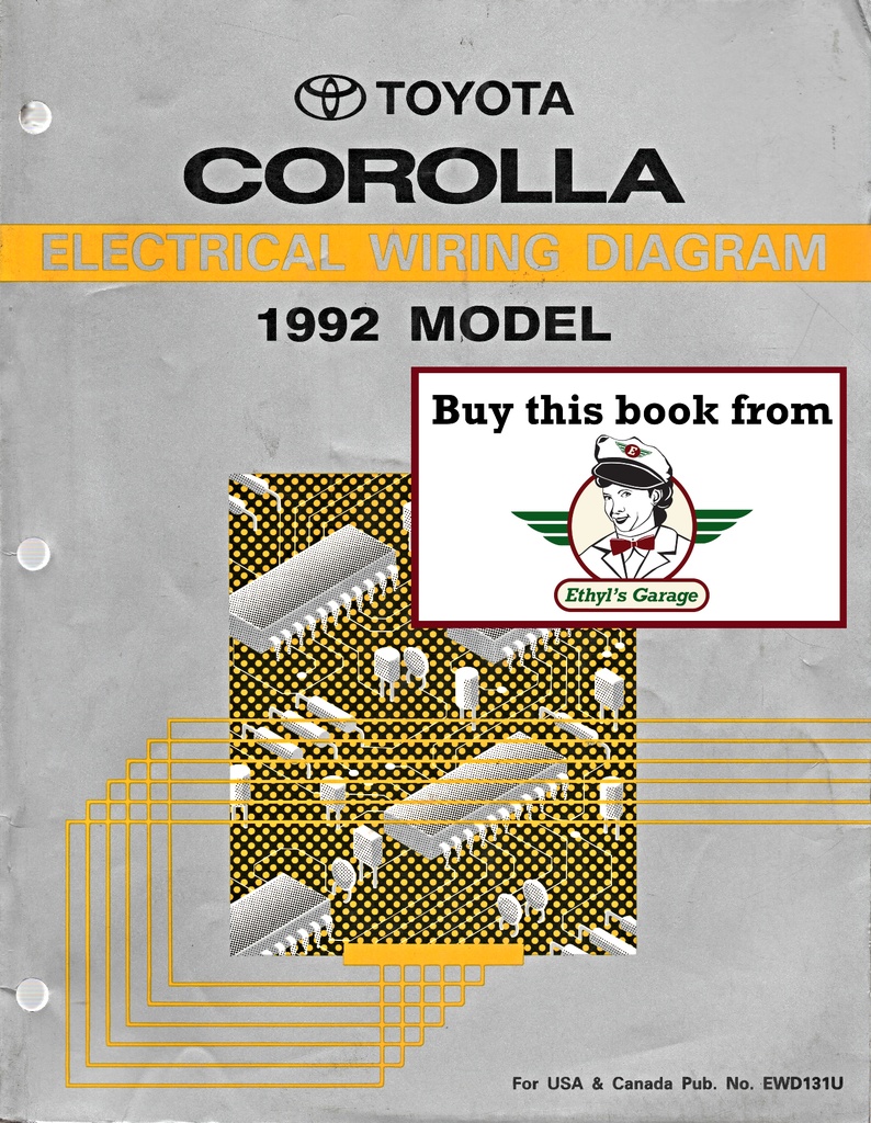 1992 Toyota Corolla AE92 AE95 OEM Electrical Wiring Diagram Manual