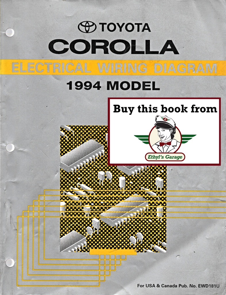1994 Toyota Corolla AE101 AE102 OEM Shop Service Repair Electrical Wiring Diagram Manual