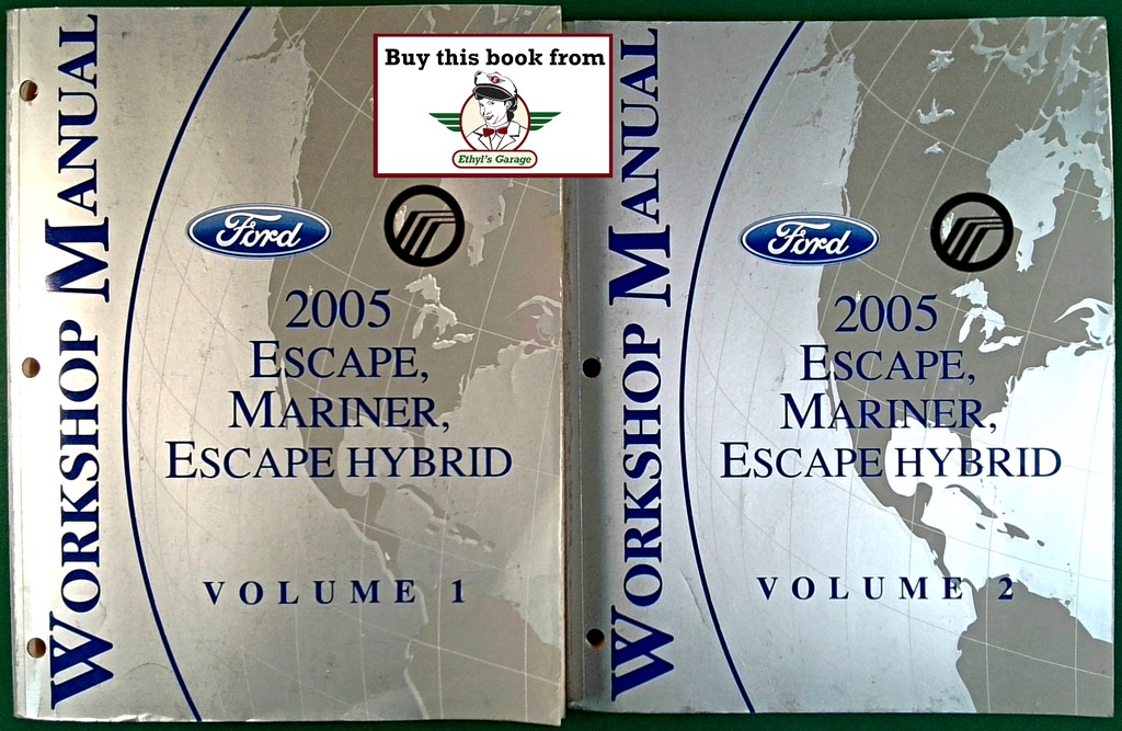 2005 Ford Escape, Mariner, & Escape Hybrid Original OEM Factory Shop Service Workshop Repair Manual 2 Vol Set