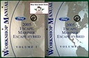 2005 Ford Escape, Mariner, and Escape Hybrid Original OEM Factory Shop Service Workshop Repair Manual 2 Vol Set