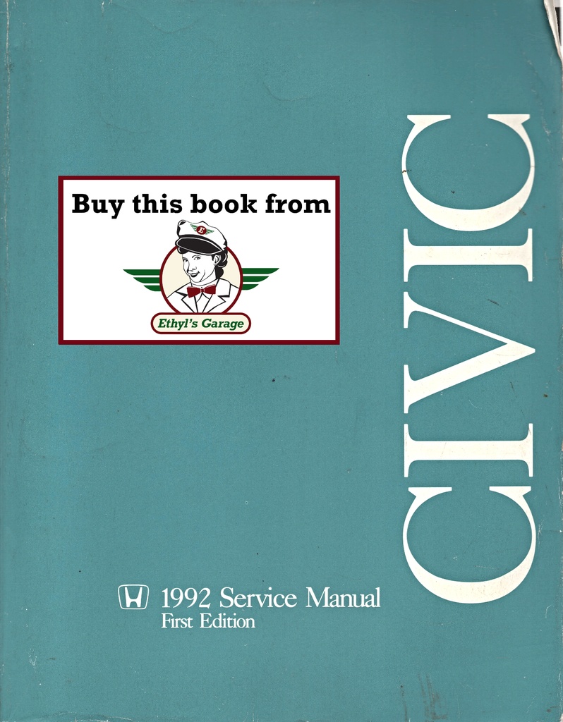 1992 Honda Civic Shop Service Repair Maintenance Manual