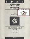 1987 Dodge Ram Pickup Truck and Ramcharger SUV RWD 150–350 Shop Maintenance Repair Service Manual