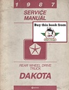 1987 Dodge Dakota Pickup RWD Shop Repair Service Manual