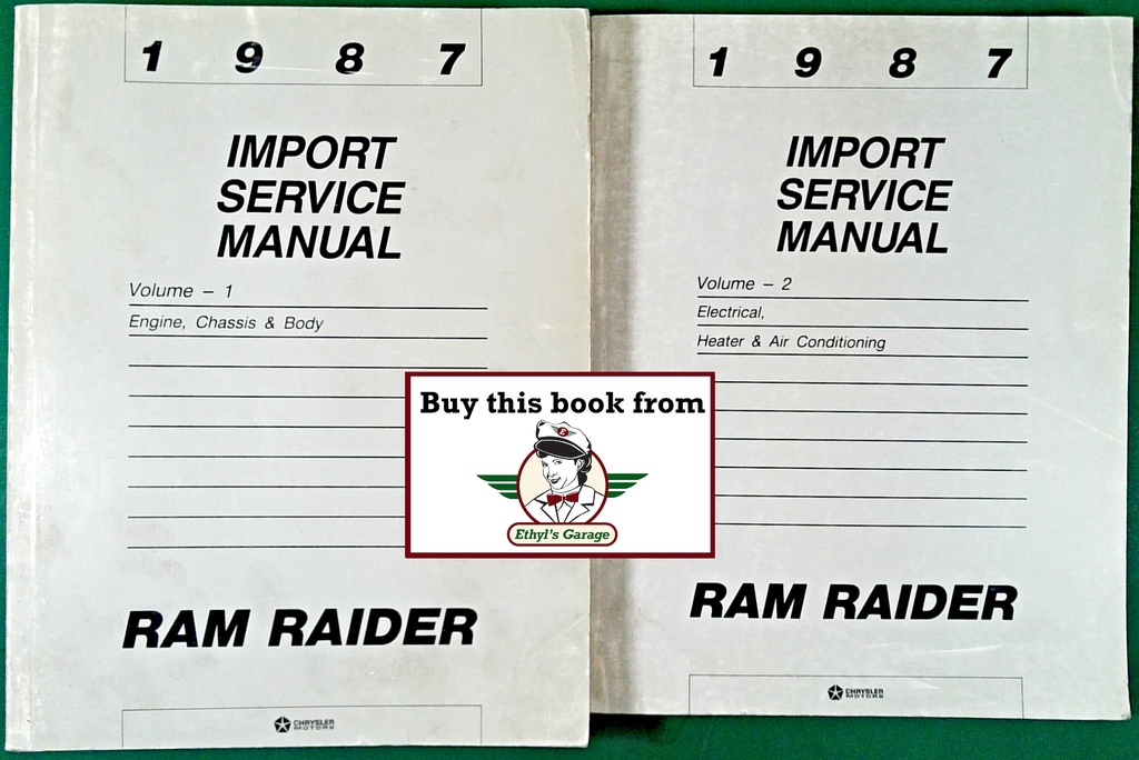 1987 Dodge Ram Raider Shop Maintenance Repair Service & Electrical Manual 2 Vol. Set