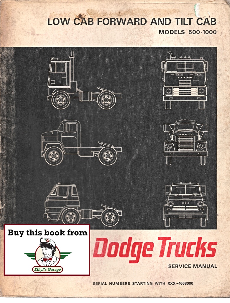 1967 Dodge Low Cab Forward and Tilt Cab Shop Repair Service Manual
