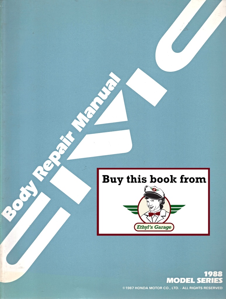 1988 Honda Civic Body Repair Service Manual BRM