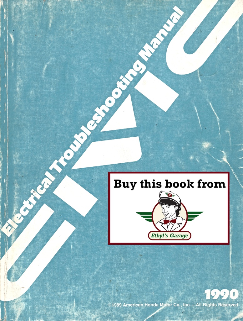 1990 Honda Civic Electrical Troubleshooting Manual ETM
