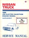 1986 Nissan Pickup Z24 Electro Injection Shop Repair Service Manual Supplement