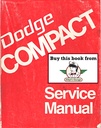 1974 Dodge Tradesman/Compact Full-Size Van B100-B300 CB300 MB300 Shop Repair Service Manual