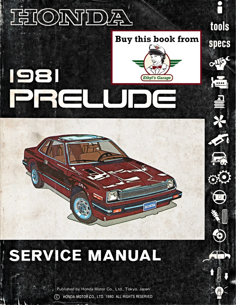 1981 Honda Prelude Shop Service Repair Maintenance Manual