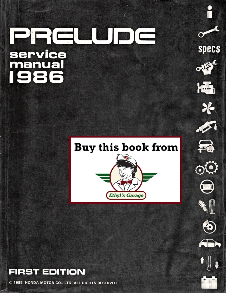 1986 Honda Prelude Shop Service & Repair Manual