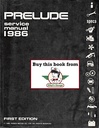 1986 Honda Prelude Shop Service Repair Manual