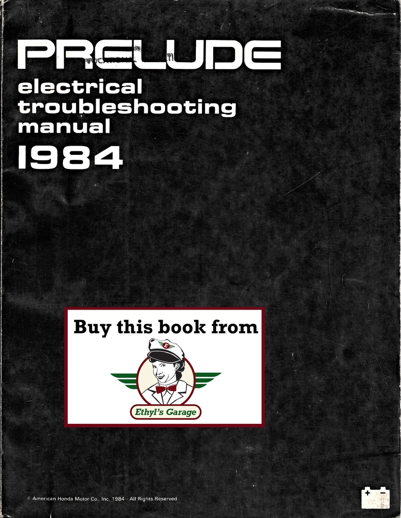 1984 Honda Prelude Electrical Troubleshooting Manual ETM