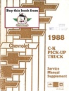 1988 Chevrolet C/K Light Duty Pickup Truck Original OEM Shop Maintenance Repair Service Manual Supplement