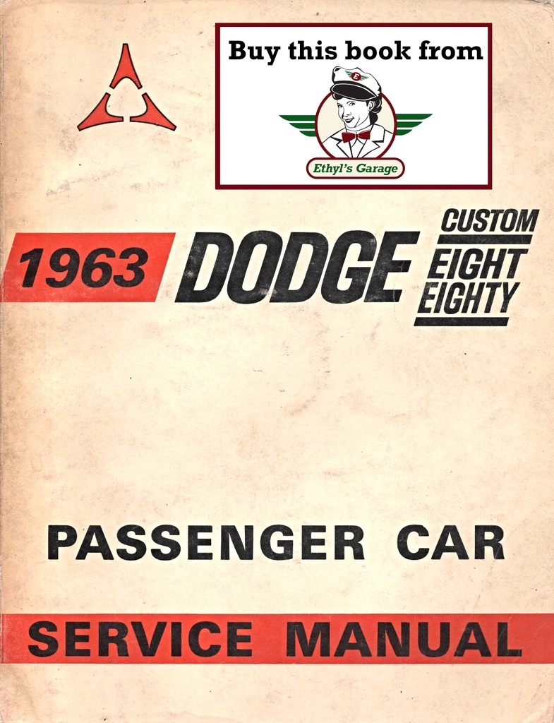 1963 Dodge Custom Eight Eighty 880 Shop Maintenance Repair Service Manual