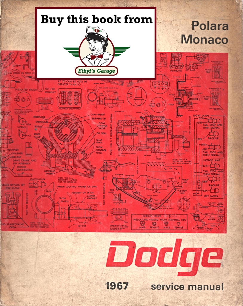 1967 Dodge Polara & Monaco Shop Repair Service Manual