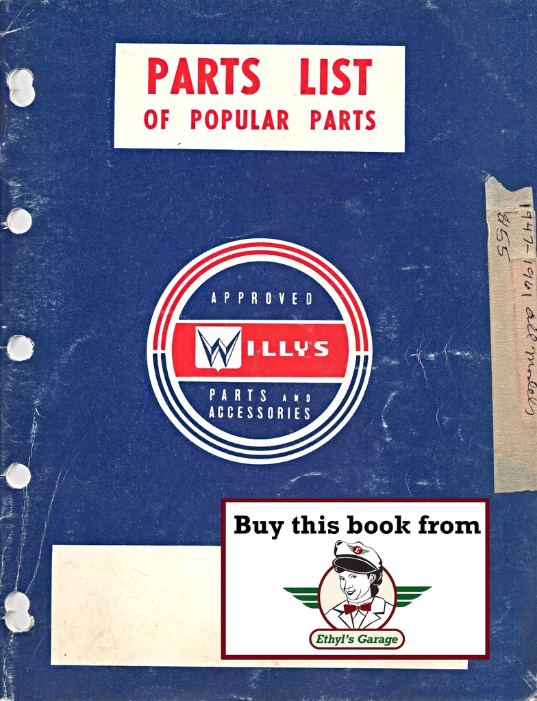 1947-1961 Willys All Models (Willys, Jeep CJ DJ, FC, Jeepster, Car) Popular Parts List