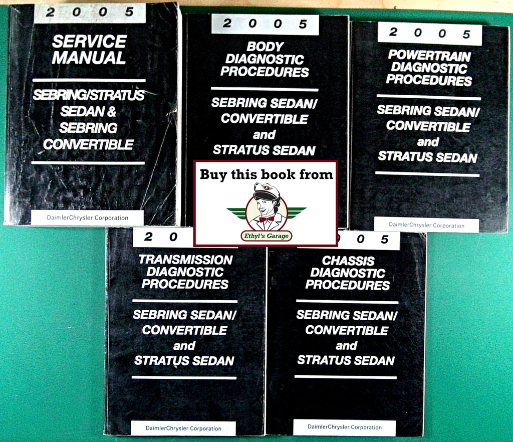 2005 Chrysler Sebring Sedan/Convertible & Dodge Stratus Sedan Service & Diagnostic Shop Manuals Complete 5 Vol. Set