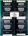 2005 Chrysler Sebring Coupe & Dodge Stratus Coupe Service Shop Repair Manual Complete 4 Vol. Set