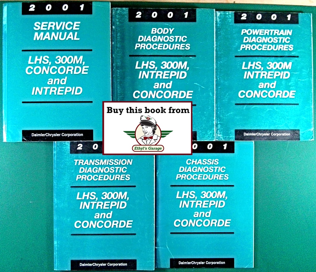 2001 Chrysler/Dodge LHS 300M Concorde Intrepid Shop Repair Maintenance Service Diagnostic Manuals Complete 5 Vol. Set