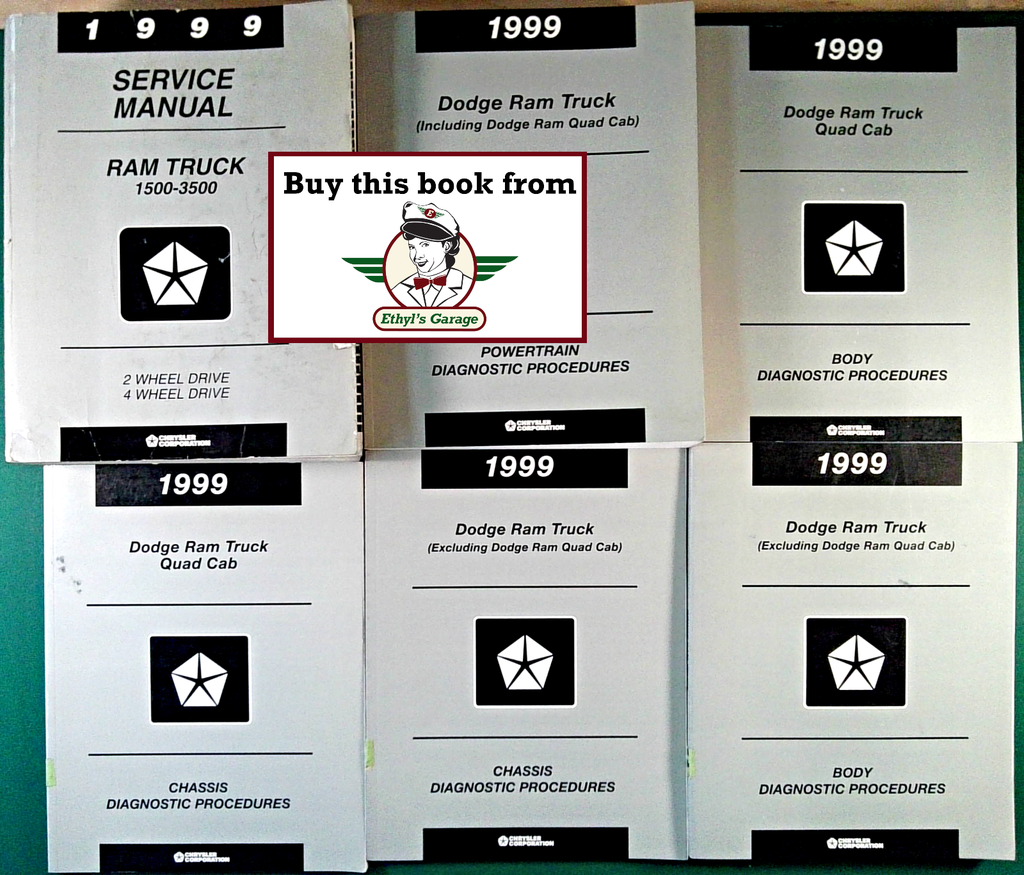 1999 Dodge RAM 1500-3500 Truck BR/BE Factory Service and Diagnostic Manuals 6 Vol. Set