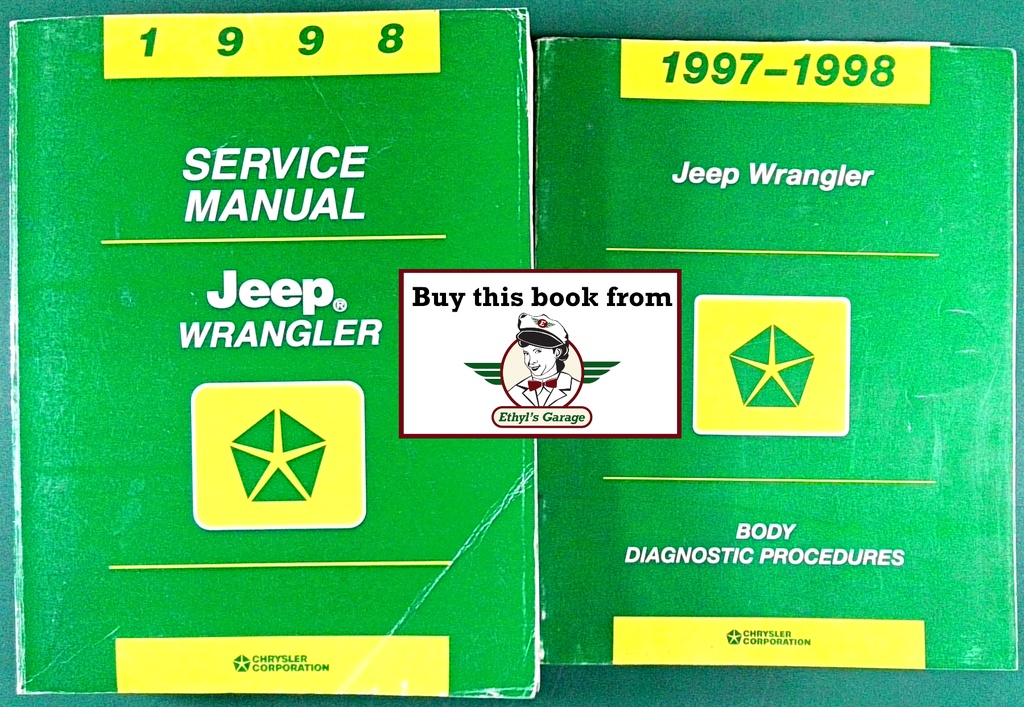 1998 TJ Jeep Wrangler Shop Repair Maintenance Diagnostic Service Manuals 2 Vol. Set