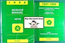 1998 Chrysler/Dodge/Plymouth Neon Service & Diagnostic Shop Manuals 2 Vol. Set