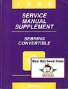 1996 Chrysler Sebring Convertible Shop Maintenance Repair Service Manual Supplement