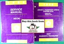 1996 Chrysler/Dodge/Plymouth Neon Service & Diagnostic Shop Manuals 2 Vol. Set