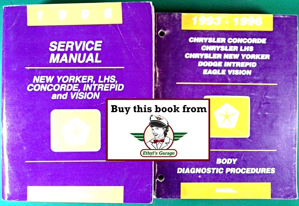 1996 Chrysler/Dodge/Eagle LHS New Yorker Concorde Intrepid Vision Shop Repair Maintenance Service Diagnostic Manuals 2 Vol. Set