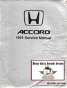 1991 Honda Accord OEM Factory Shop Repair Service Manual