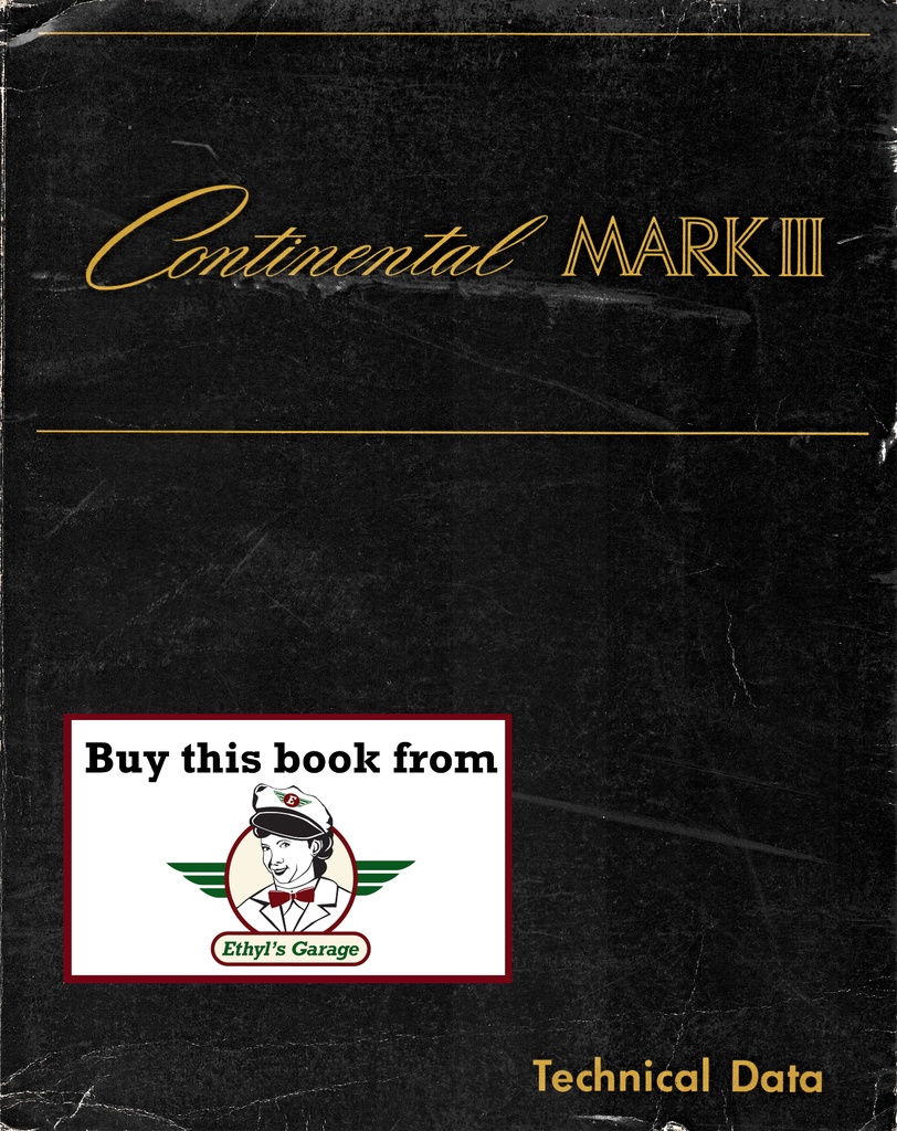 1968 Lincoln Continental Mark III Factory OEM Shop Repair Service Manual