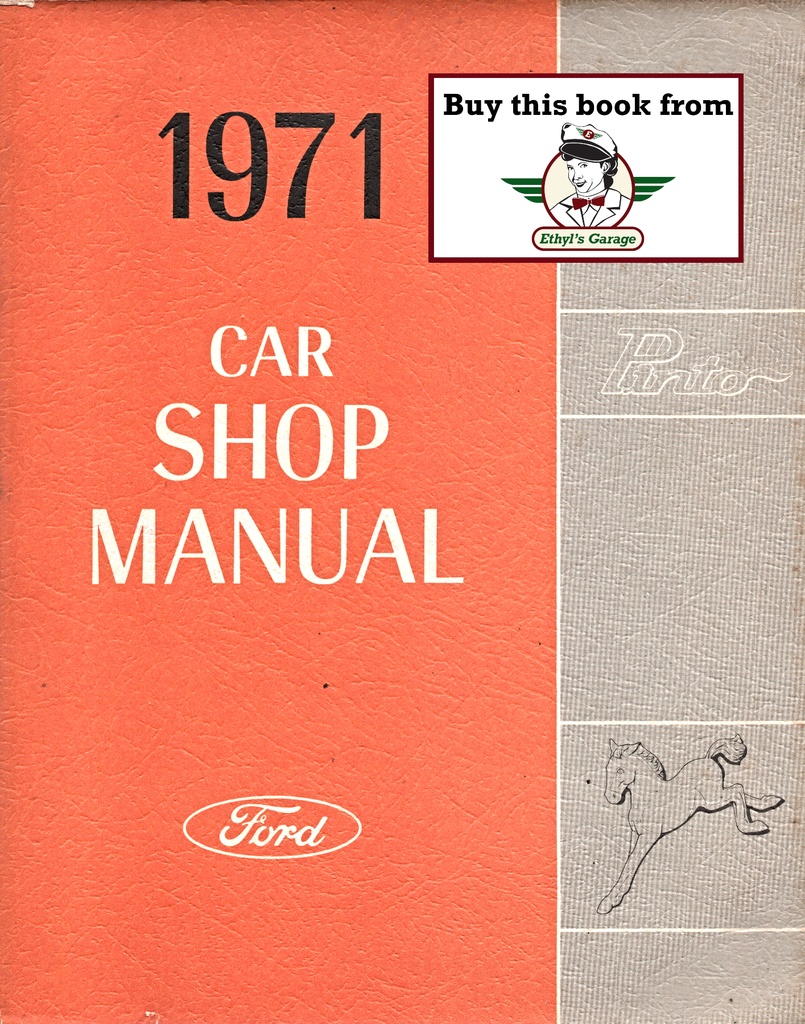 1971 Ford Pinto Factory OEM Shop Repair Maintenance Service Manual