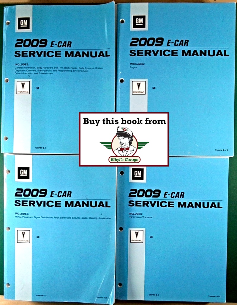 2009 Pontiac G8 Shop Repair Maintenance Service Manual 4 Vol. Set