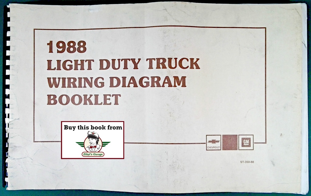 1988 Chevrolet C/K Pickup R/V S/T G Van M Van P Van Suburban Blazer Large Format Wiring Diagrams
