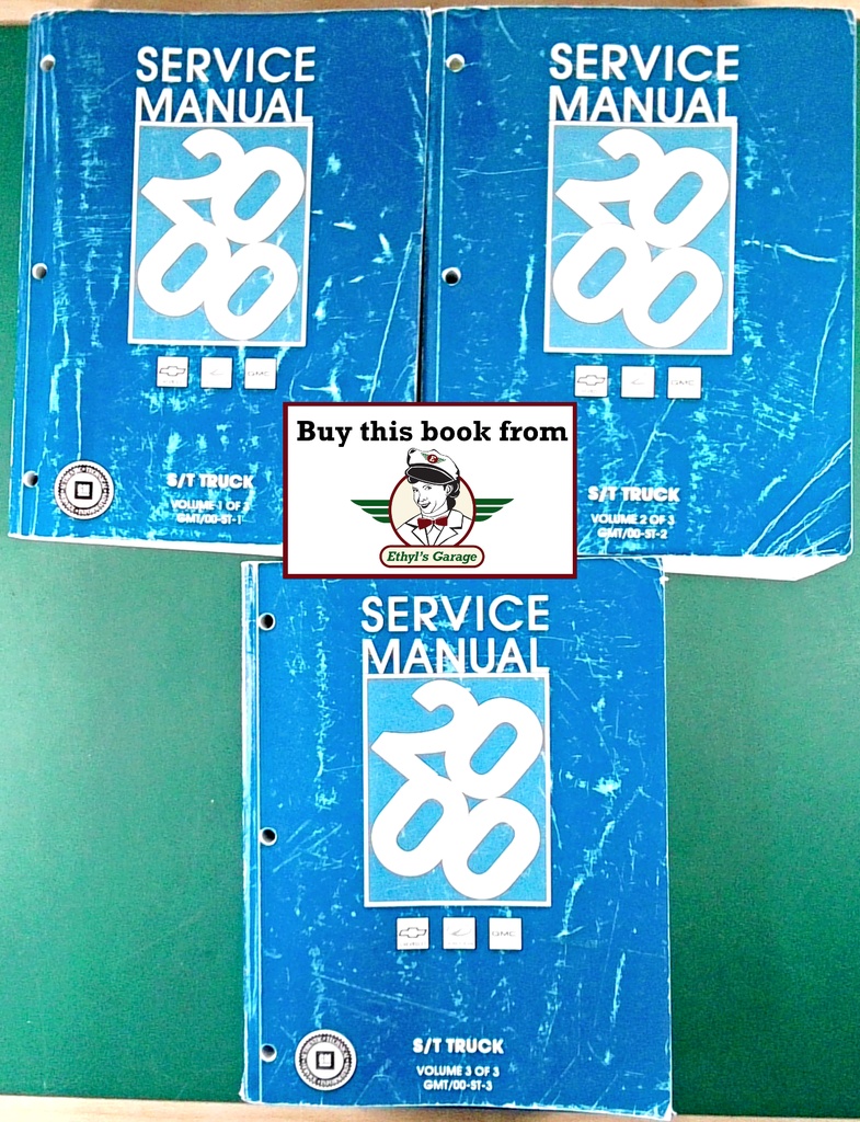 2000 Chevrolet S-10, Xtreme & Blazer, GMC Sonoma, Jimmy & Envoy, Oldsmobile Bravada S/T Truck Factory Shop Repair Service Manual 3 Vol Set