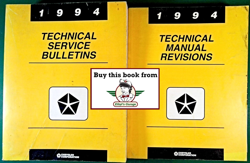 1994 Mopar Chrysler/Plymouth/Dodge/Jeep/Eagle Technical Service Bulletins & Manual Revisions 2 vol Set